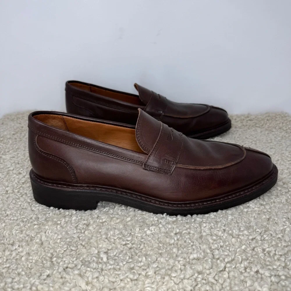 Allen Edmonds Denali Slip On Penny Loafers Men 11 D Dark Brown Leather